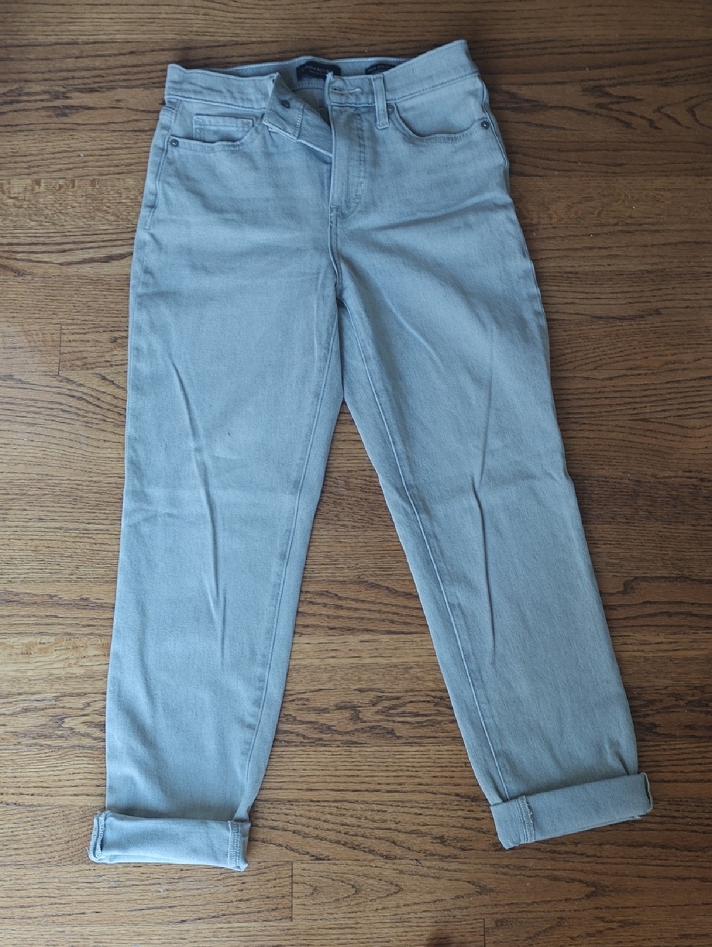Banana Republic Light Gray High-Rise Straight Jeans